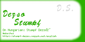 dezso stumpf business card